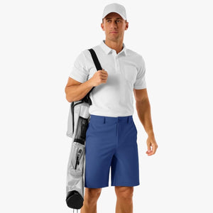 TACVASEN Blue Grey Men's Golf Quick Dry Casual Flat Front Shorts with 4 Pockets