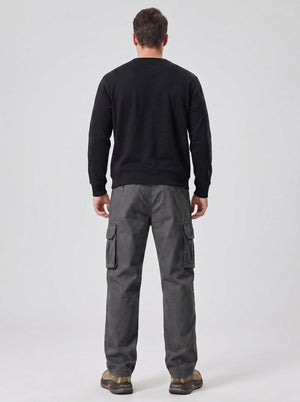 TACVASEN Dark Grey Men's Heavy Duty Multi - Pocket Straight Fit Cargo Pants