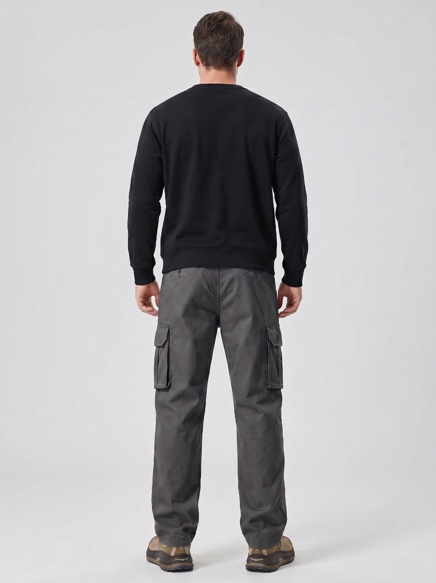 TACVASEN Dark Grey Men's Heavy Duty Multi - Pocket Straight Fit Cargo Pants