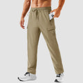TACVASEN Khaki Men's Hiking Cargo Pants Quick Dry Water Resistant Pants