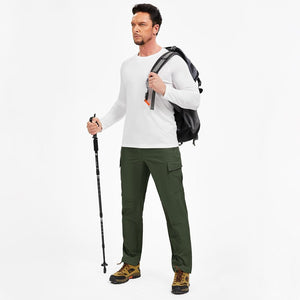 TACVASEN Army Green Men's Hiking Cargo Pants Quick Dry Water Resistant Pants