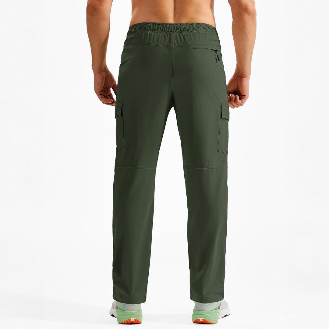 TACVASEN Army Green Men's Hiking Cargo Pants Quick Dry Water Resistant Pants