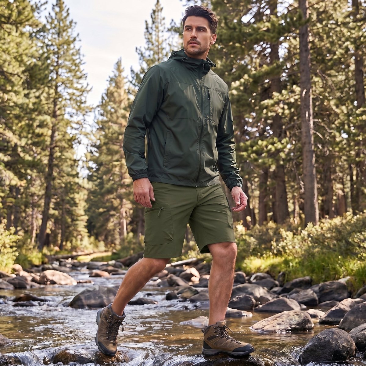 TACVASEN Army Green Men's Hiking Cargo Shorts 10 Inch Lightweight Outdoor Work Travel Shorts