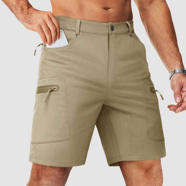 TACVASEN Khaki Men's Hiking Cargo Shorts 10 Inch Lightweight Outdoor Work Travel Shorts