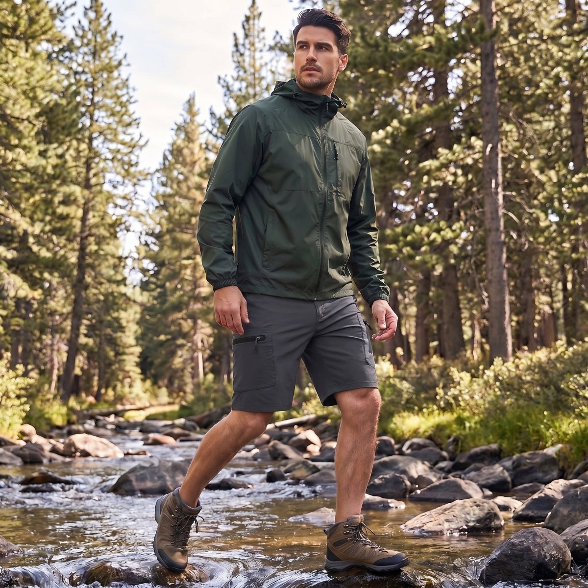 TACVASEN Dark Grey Men's Hiking Cargo Shorts 10 Inch Lightweight Outdoor Work Travel Shorts