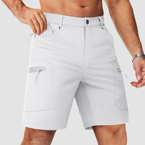 TACVASEN White Men's Hiking Cargo Shorts 10 Inch Lightweight Outdoor Work Travel Shorts