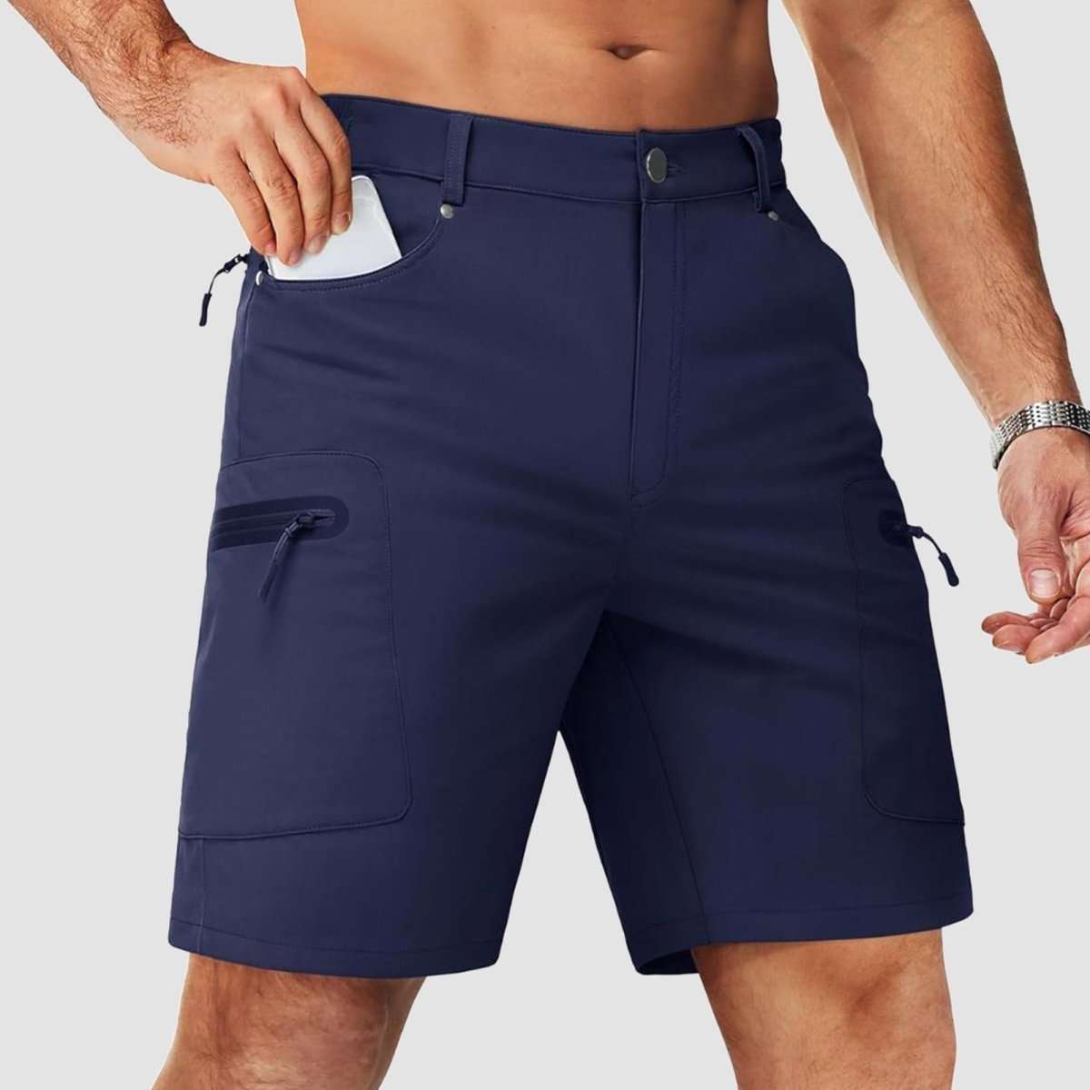 TACVASEN Navy Men's Hiking Cargo Shorts 10 Inch Lightweight Outdoor Work Travel Shorts