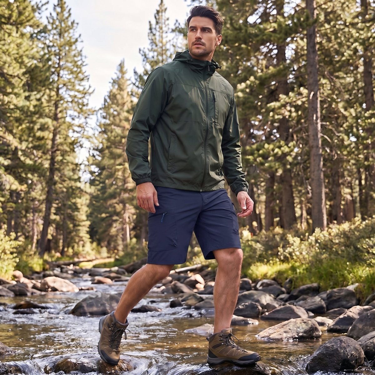 TACVASEN Navy Men's Hiking Cargo Shorts 10 Inch Lightweight Outdoor Work Travel Shorts