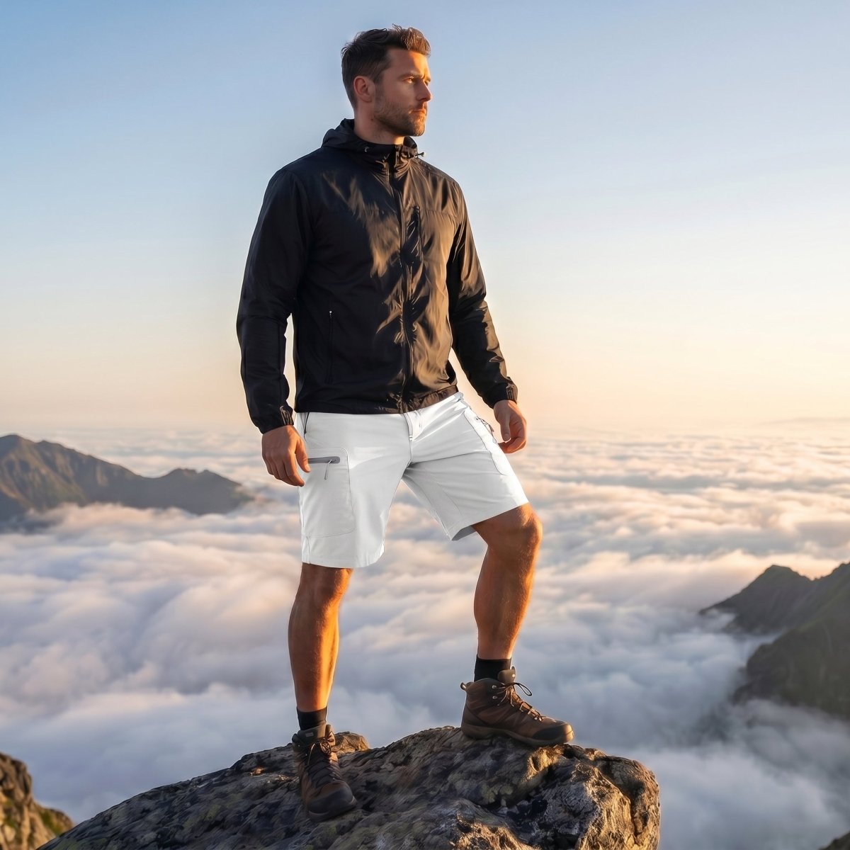 TACVASEN White Men's Hiking Cargo Shorts 10 Inch Lightweight Outdoor Work Travel Shorts