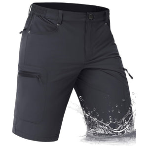 TACVASEN Dark Grey Men's Hiking Cargo Shorts 10 Inch Lightweight Outdoor Work Travel Shorts