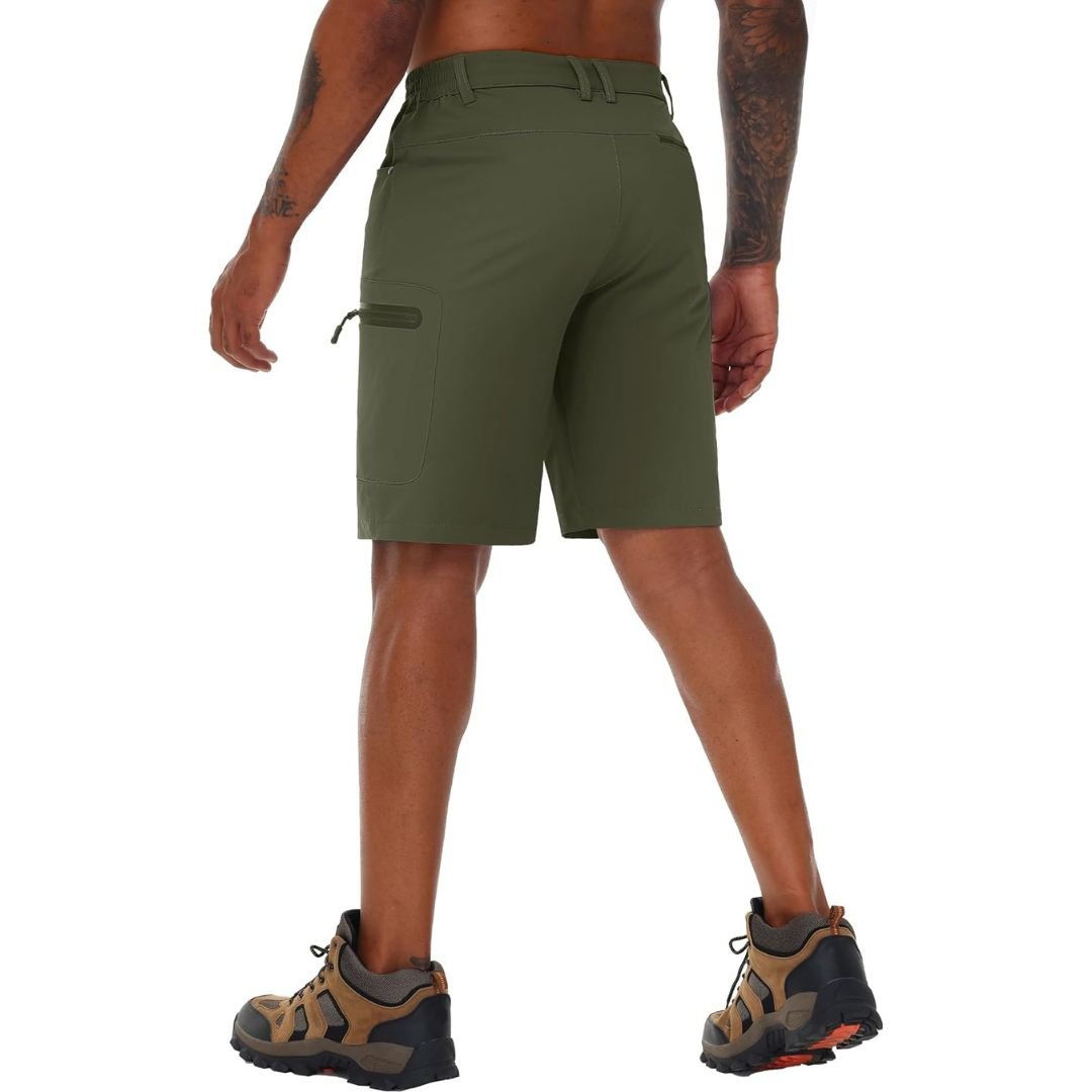 TACVASEN Army Green Men's Hiking Cargo Shorts 10 Inch Lightweight Outdoor Work Travel Shorts