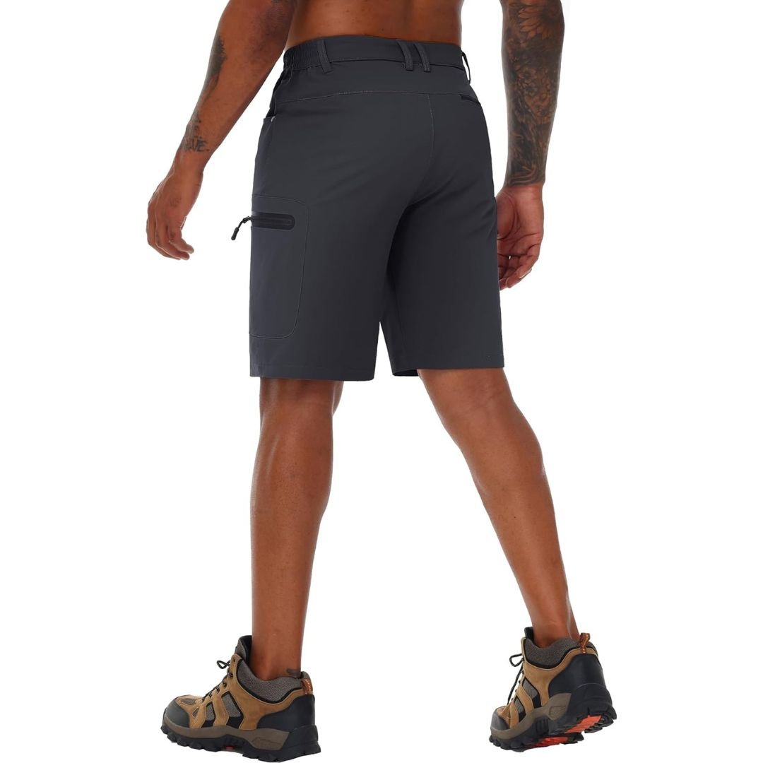 TACVASEN Dark Grey Men's Hiking Cargo Shorts 10 Inch Lightweight Outdoor Work Travel Shorts