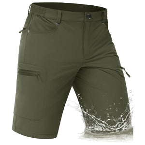 TACVASEN Army Green Men's Hiking Cargo Shorts 10 Inch Lightweight Outdoor Work Travel Shorts