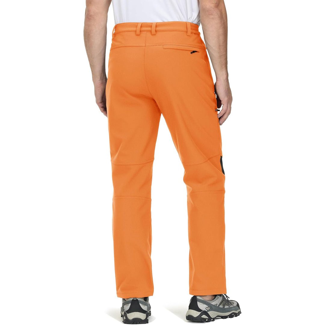TACVASEN Khaki Men's Fleece Lined Windproof Water Resistant Ski Pants