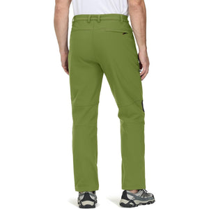 TACVASEN Khaki Men's Fleece Lined Windproof Water Resistant Ski Pants