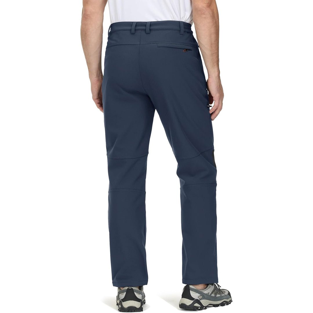 TACVASEN Khaki Men's Fleece Lined Windproof Water Resistant Ski Pants