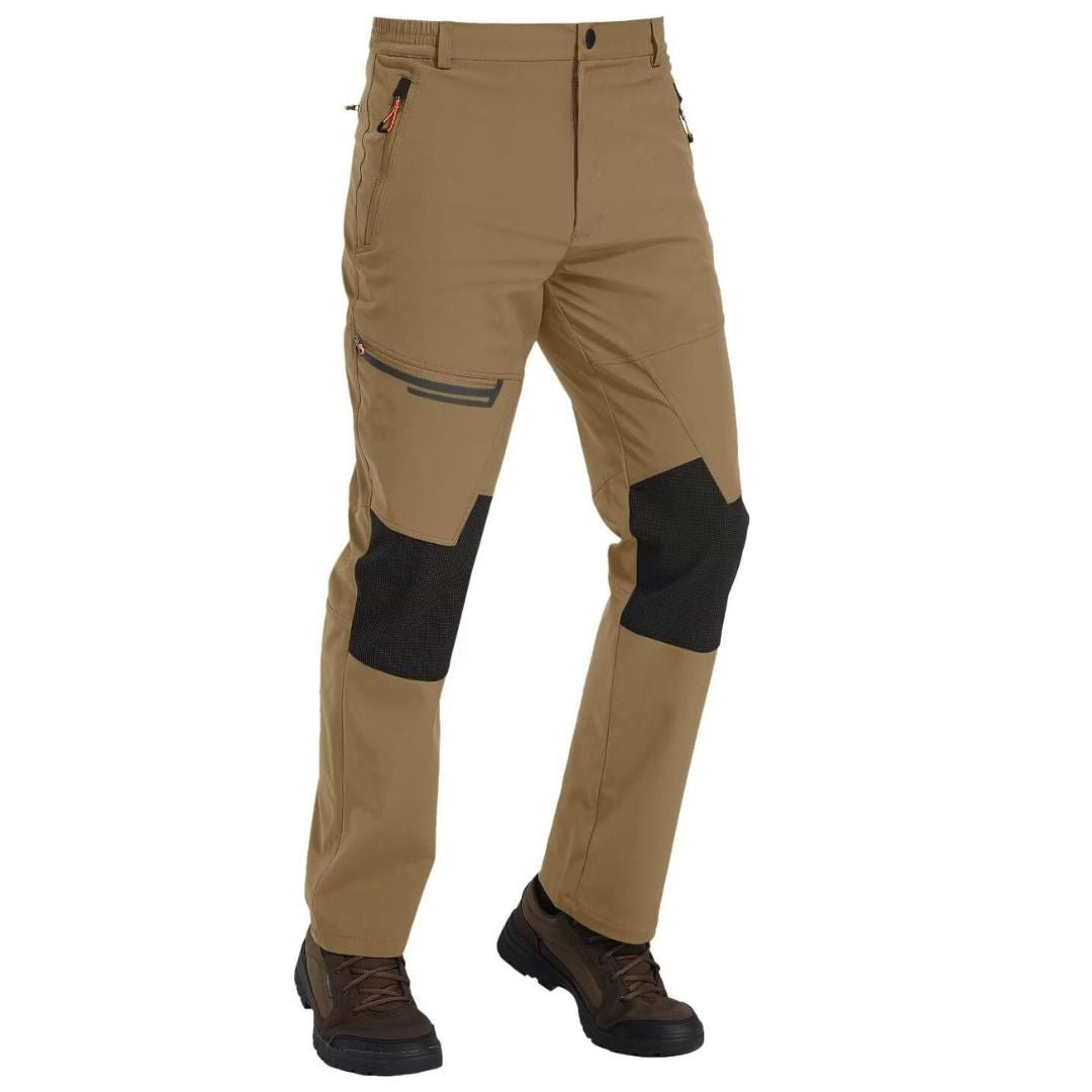 TACVASEN Light Brown Men's Fleece Lined Windproof Water Resistant Ski Pants