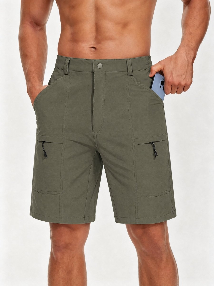 TACVASEN Army Green Men's Hiking Shorts Quick Dry Cargo Shorts
