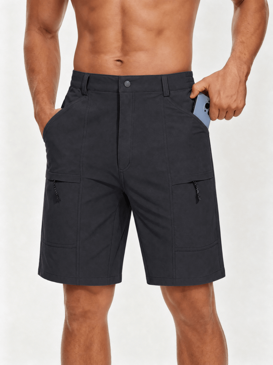 TACVASEN Black Men's Hiking Shorts Quick Dry Cargo Shorts