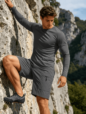 TACVASEN Dark Grey Men's Hiking Shorts Quick Dry Cargo Shorts