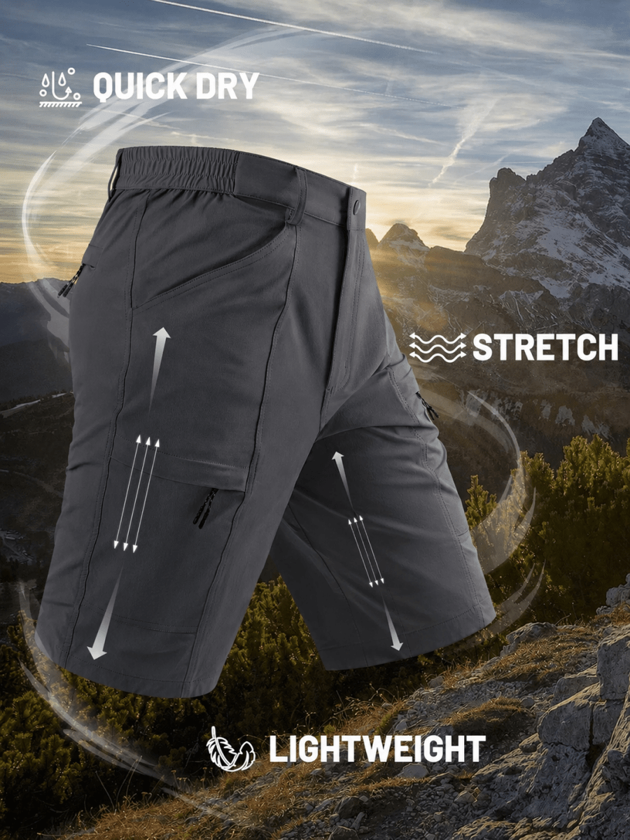 TACVASEN Dark Grey Men's Hiking Shorts Quick Dry Cargo Shorts