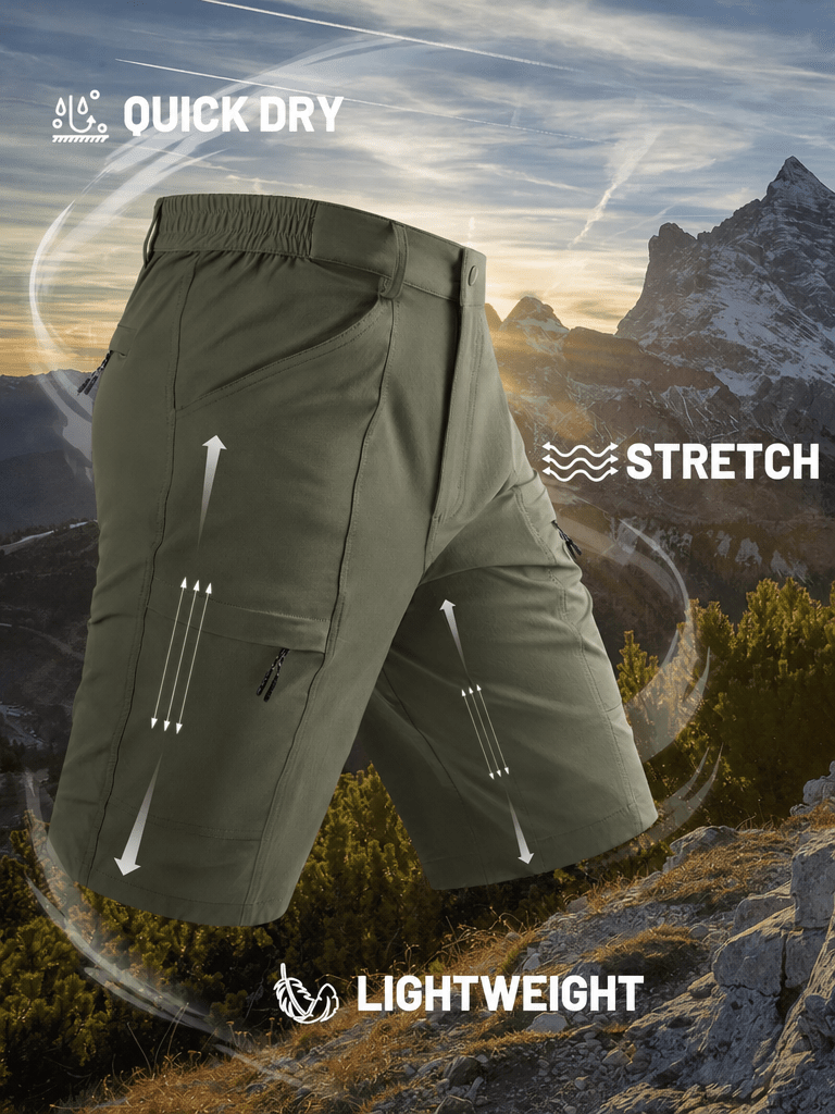 TACVASEN Army Green Men's Hiking Shorts Quick Dry Cargo Shorts