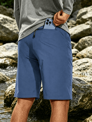 TACVASEN Blue Grey Men's Hiking Shorts Quick Dry Cargo Shorts