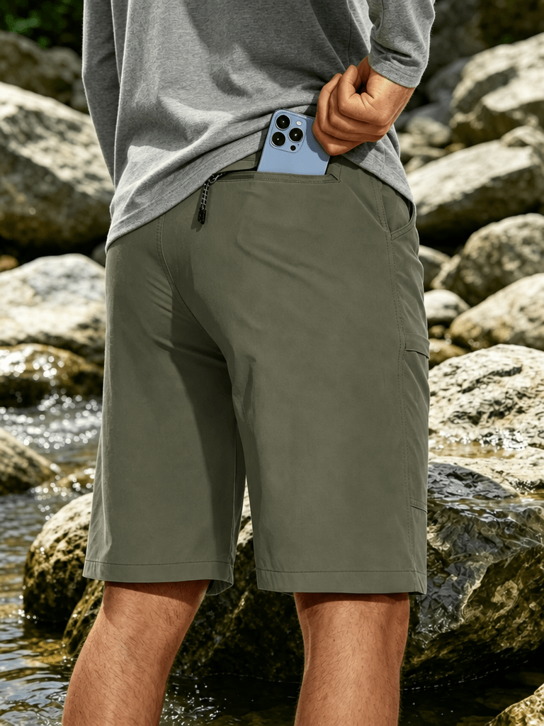 TACVASEN Army Green Men's Hiking Shorts Quick Dry Cargo Shorts