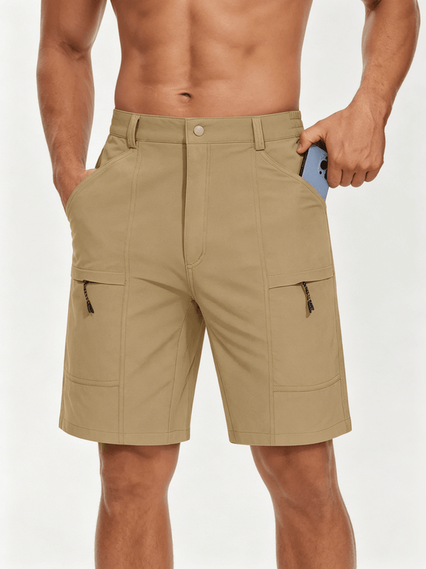 TACVASEN Khaki Men's Hiking Shorts Quick Dry Cargo Shorts