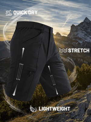 TACVASEN Black Men's Hiking Shorts Quick Dry Cargo Shorts