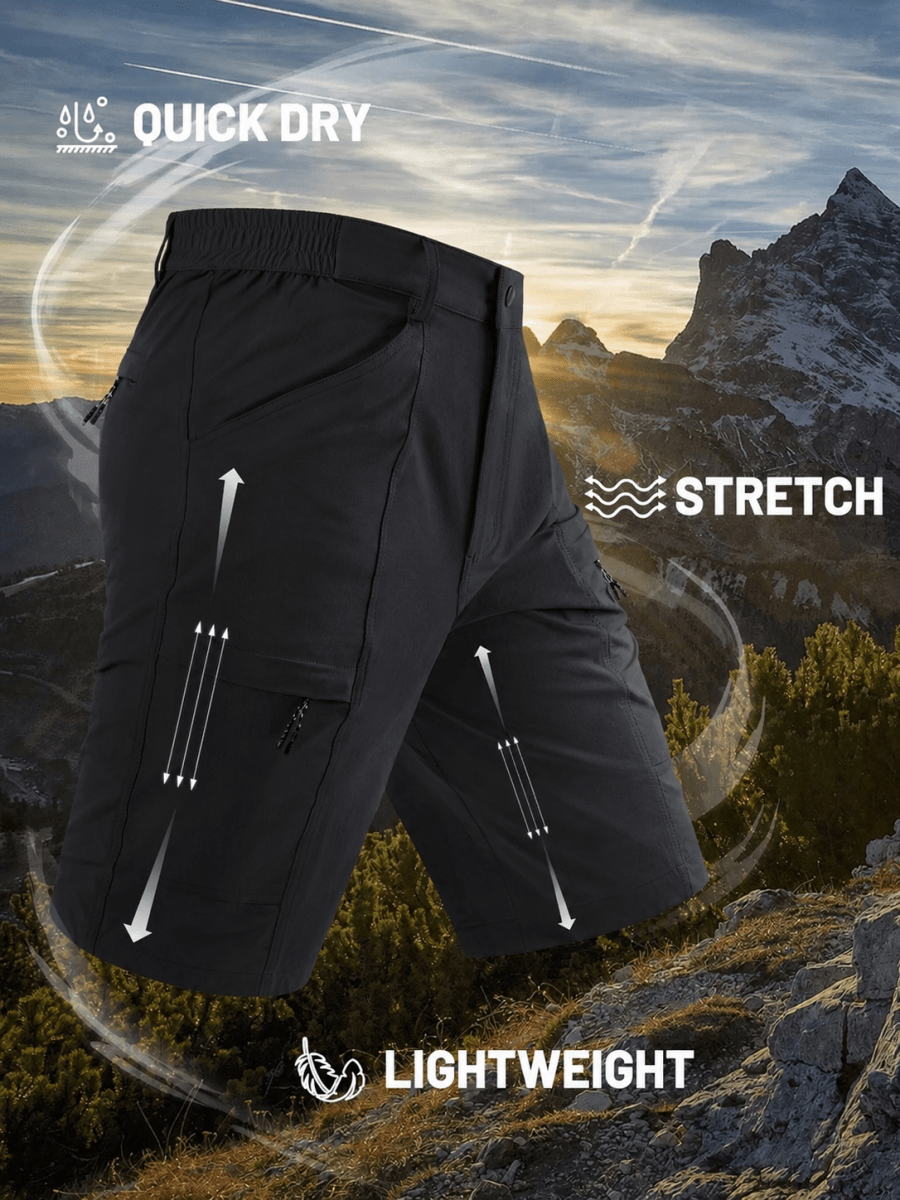 TACVASEN Black Men's Hiking Shorts Quick Dry Cargo Shorts