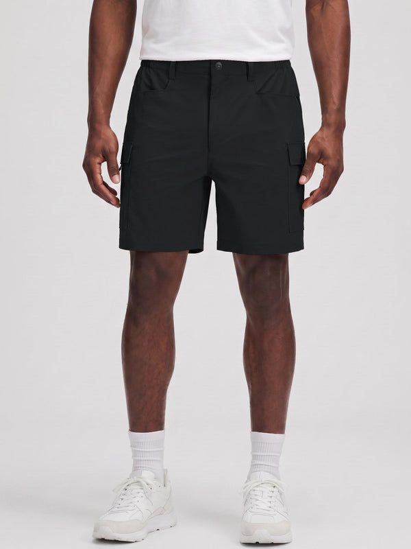 TACVASEN Black Mens Hiking Shorts Zippered Pockets
