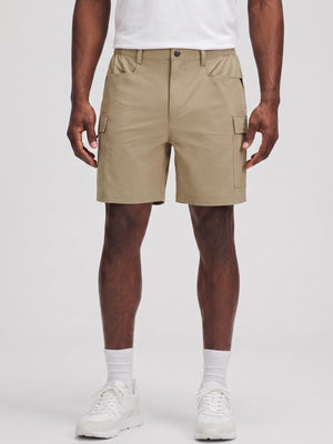 TACVASEN Khaki Mens Hiking Shorts Zippered Pockets