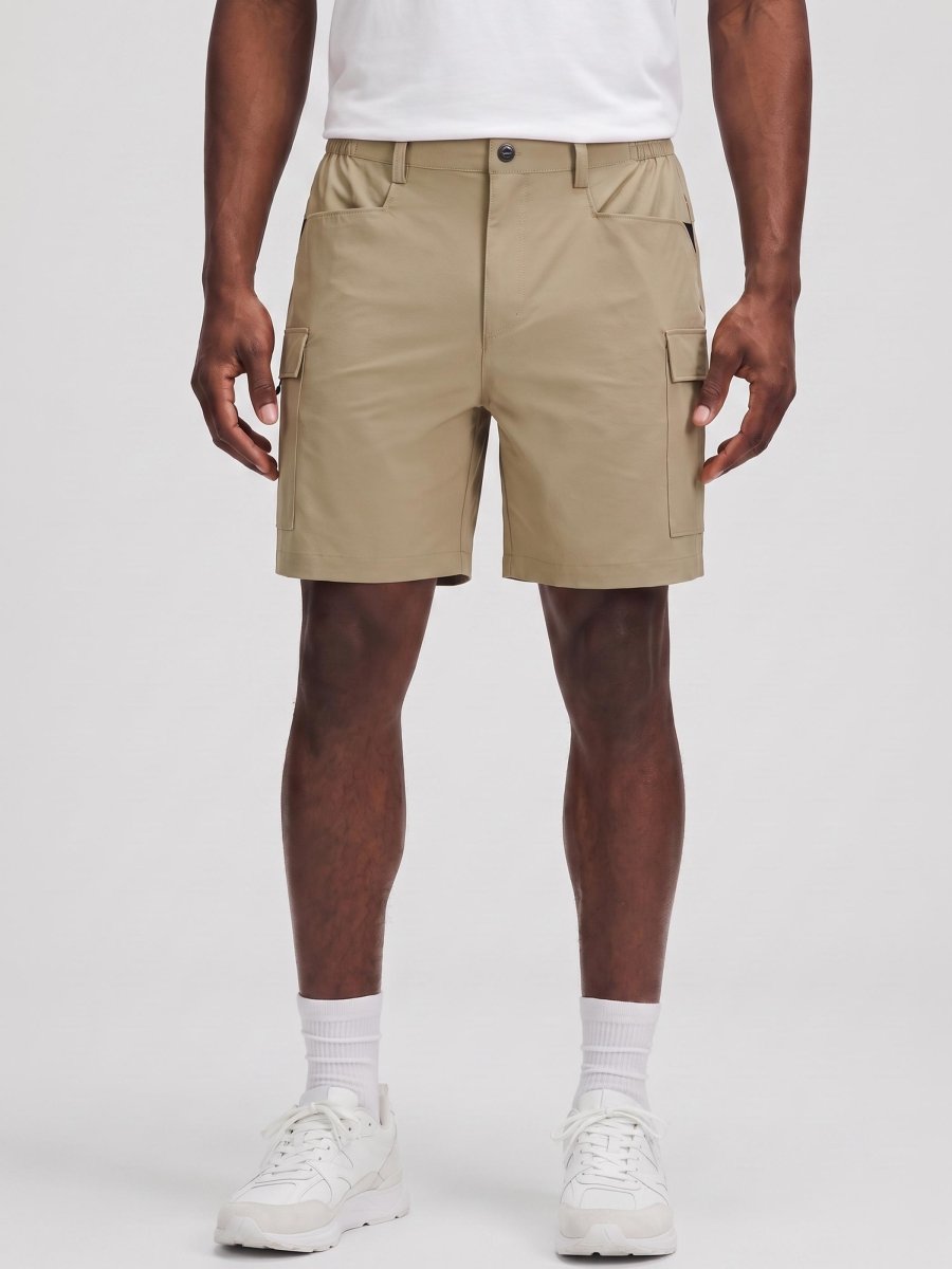TACVASEN Khaki Mens Hiking Shorts Zippered Pockets