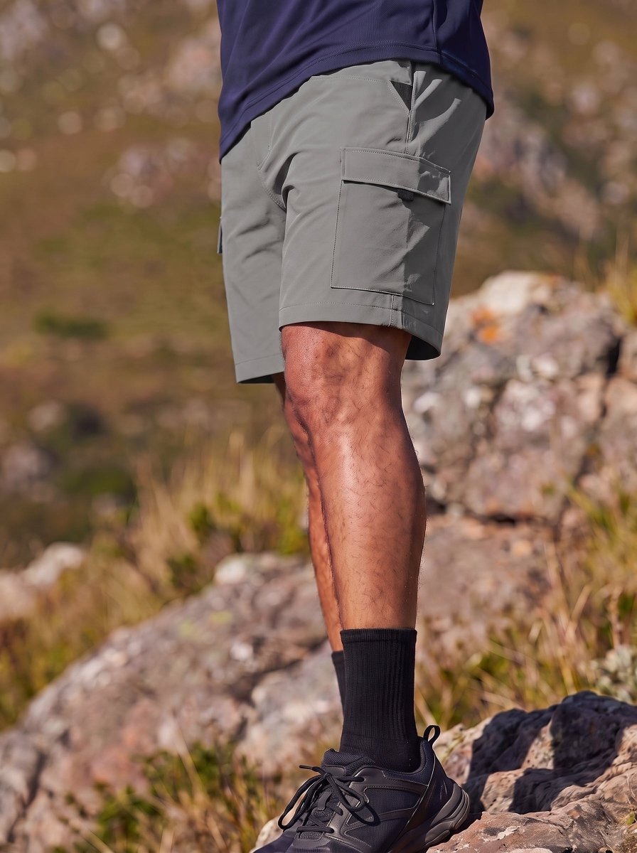 TACVASEN Medium Grey Mens Hiking Shorts Zippered Pockets