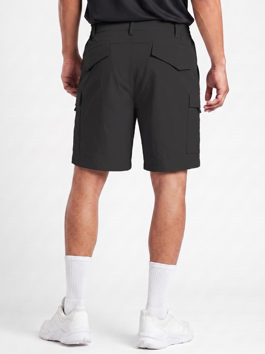 TACVASEN Black Mens Hiking Shorts Zippered Pockets
