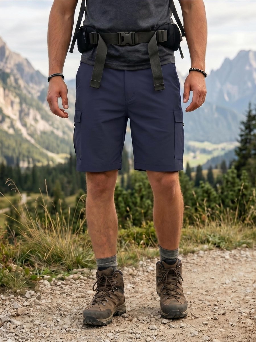 TACVASEN Navy Mens Hiking Shorts Zippered Pockets