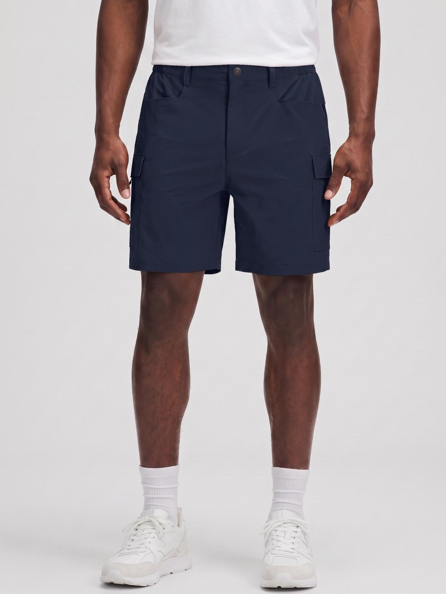 TACVASEN Navy Mens Hiking Shorts Zippered Pockets