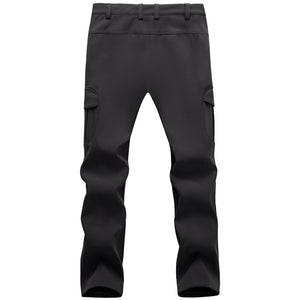 TACVASEN Black Hiking Water Resistant Combat Fleece Lined Pants