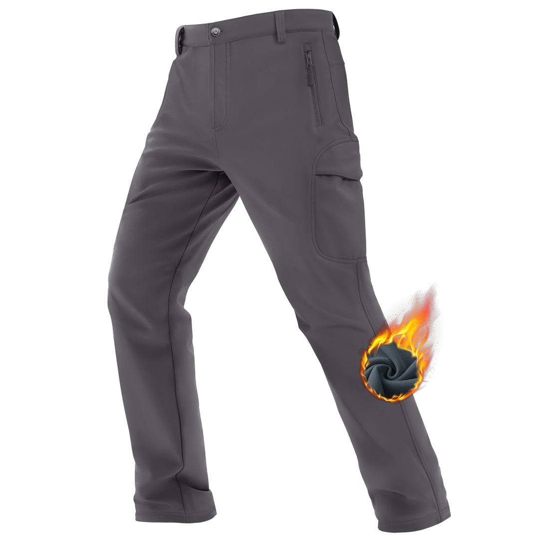 TACVASEN Grey Hiking Water Resistant Combat Fleece Lined Pants