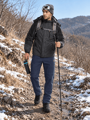 TACVASEN Navy Mens Hiking Water Resistant Reinforced Knees Winter Pants