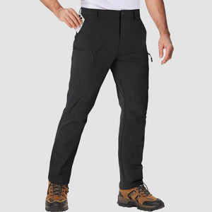 TACVASEN Black Men's Hiking Waterproof Ripstop Pants Quick Dry with 6 Pockets