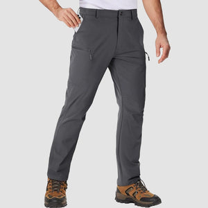 TACVASEN Dark Grey Men's Hiking Waterproof Ripstop Pants Quick Dry with 6 Pockets