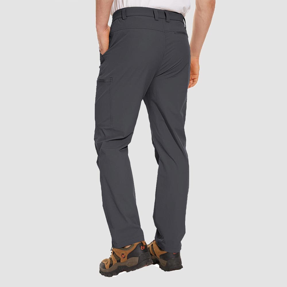 TACVASEN Dark Grey Men's Hiking Waterproof Ripstop Pants Quick Dry with 6 Pockets
