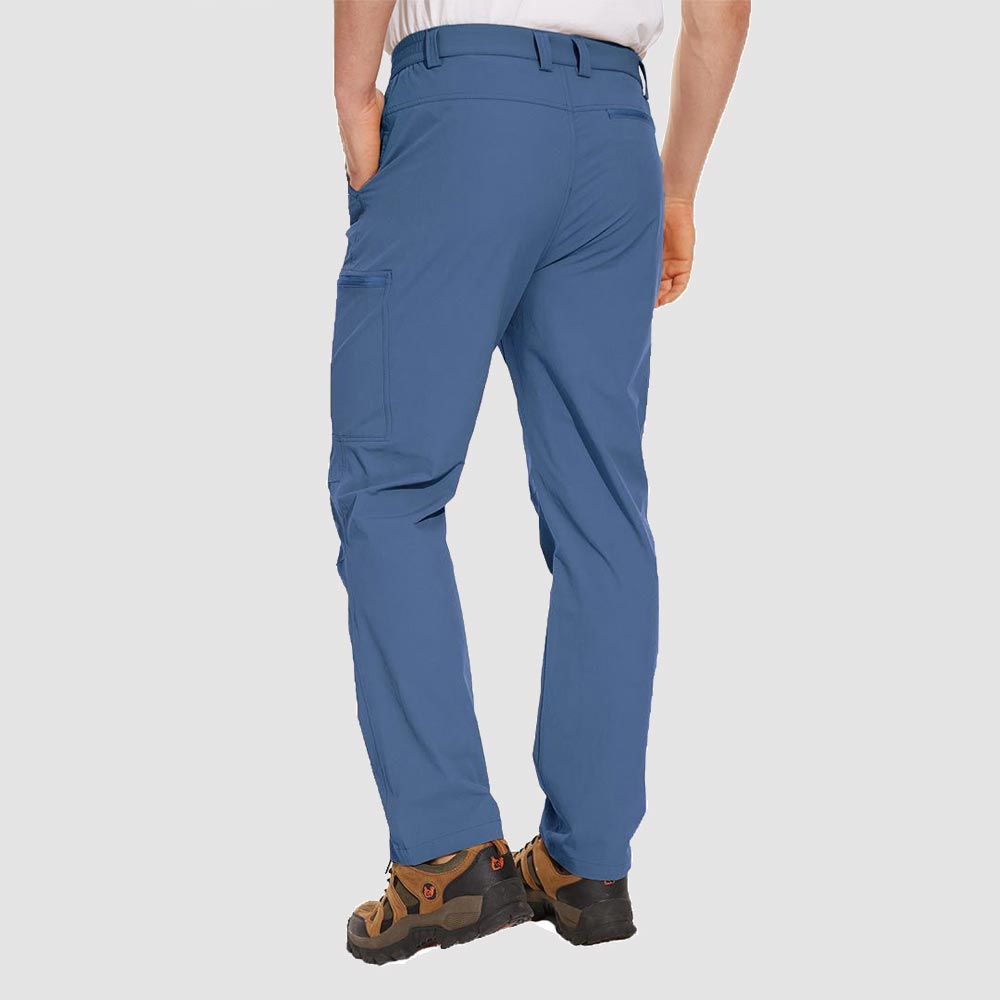 TACVASEN Blue Grey Men's Hiking Waterproof Ripstop Pants Quick Dry with 6 Pockets