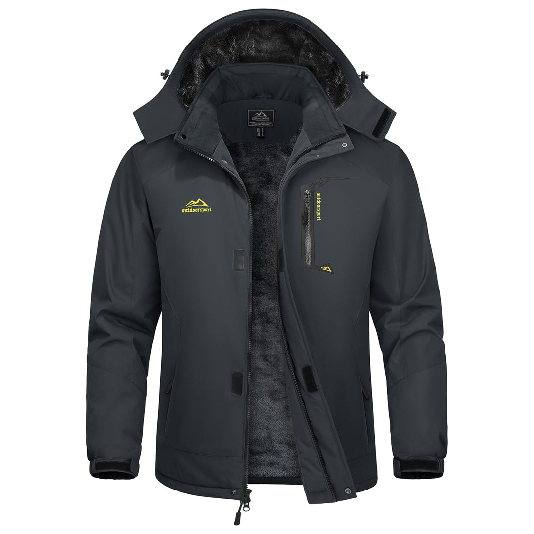 TACVASEN Carbon Grey Insulated Winter Snowboard Ski Parka Jacket