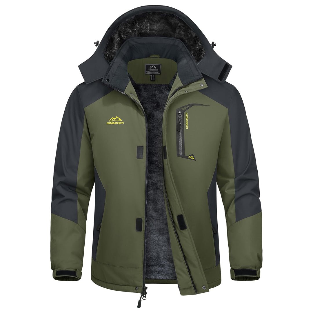 TACVASEN Army Green Insulated Winter Snowboard Ski Parka Jacket
