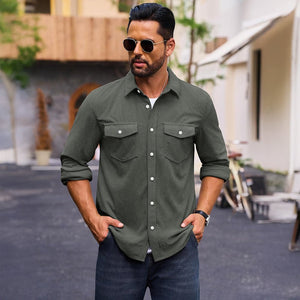 Men's Corduroy Jacket Casual Lightweight Shirt Jacket - B23M2024