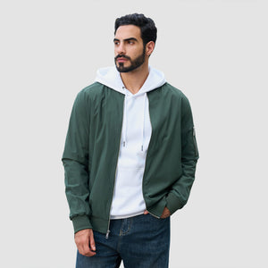 TACVASEN Army Green Men's Lightweight Bomber Jacket Casual Windbreaker
