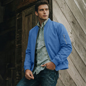 TACVASEN Royal Blue Men's Lightweight Bomber Jacket Casual Windbreaker